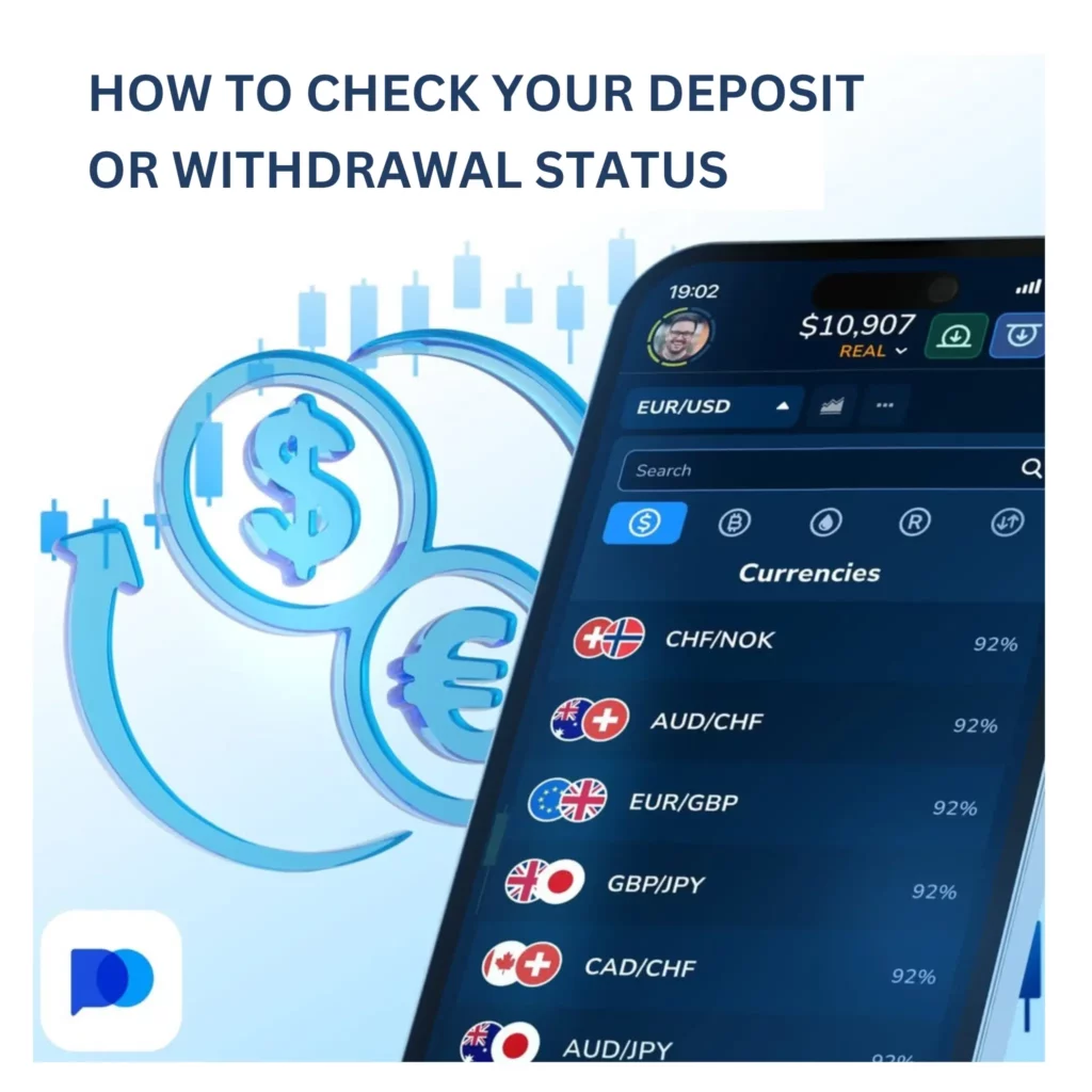 How to check your deposit or withdrawal status.